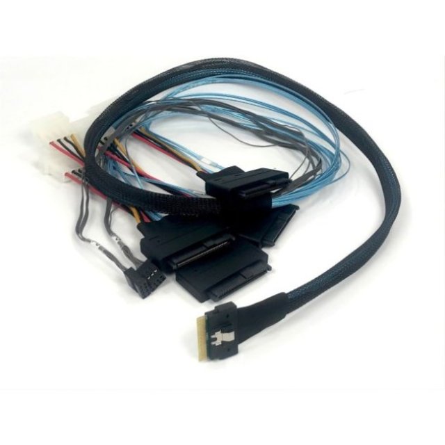 Shop Now: SlimSAS 8i to 4 x SFF-8639 NVMe U.2 Cable - 1M