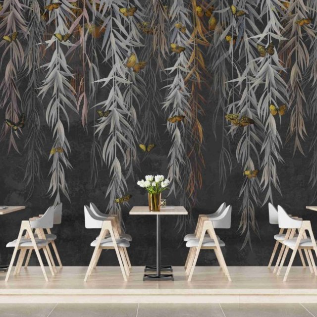 Trendy Golden Leaves Wallpaper - Best Prices in India!