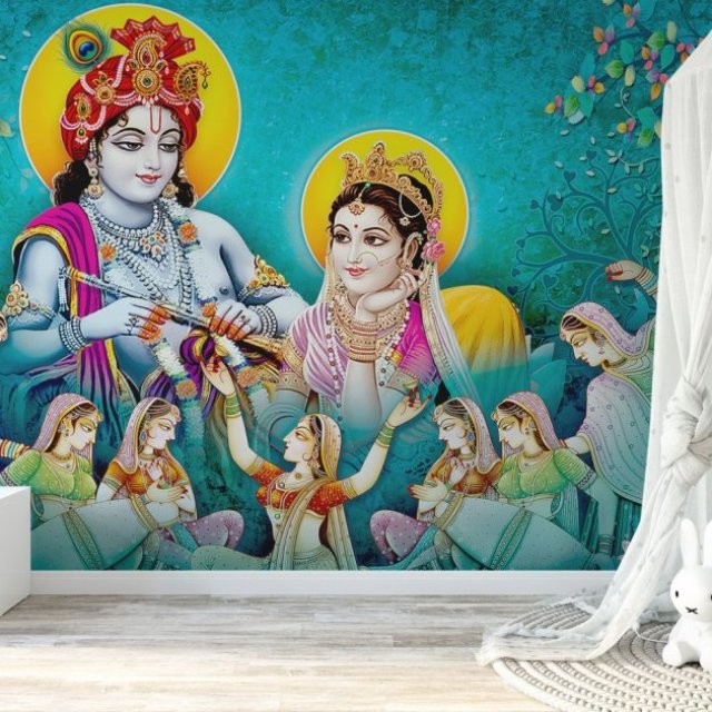 Exquisite Lord Radha Krishna Wallpaper Mural Collection