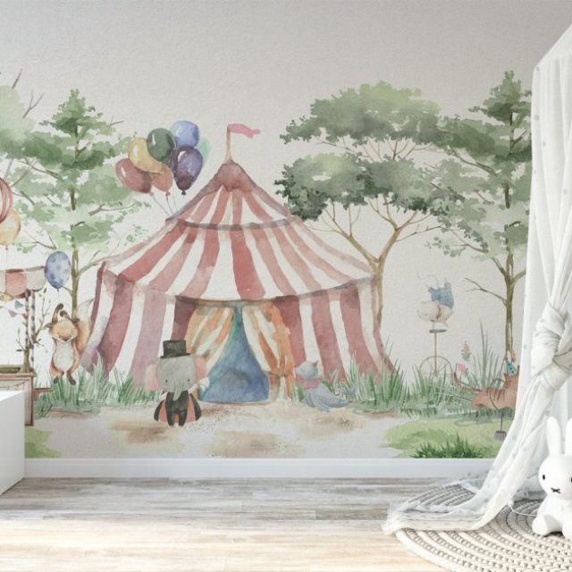 Exciting Circus Wallpaper - Ideal for Playrooms and Nurseries!