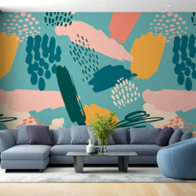 Artistic Vibes with Colourful Abstract Painting Wallpaper Murals