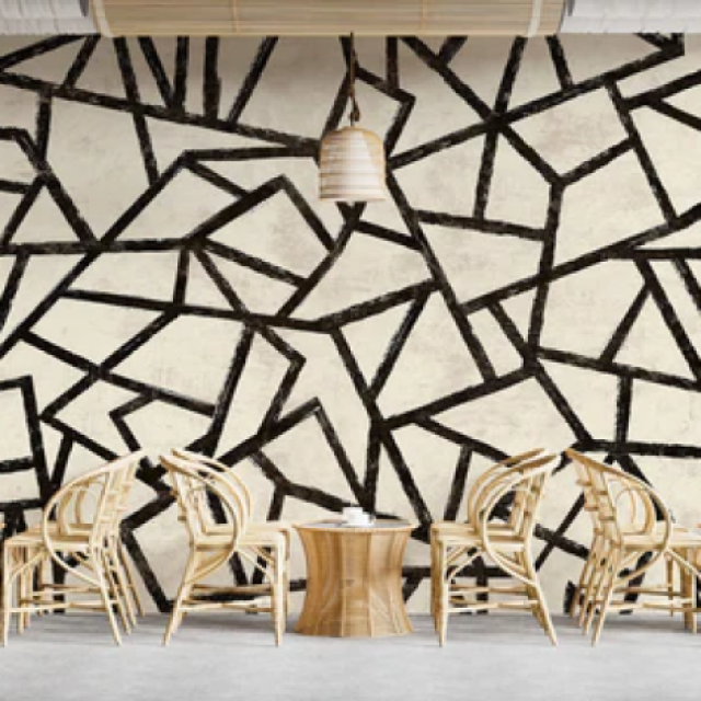 Unique Geometric Pattern Wall Mural - Artistic Home Makeover