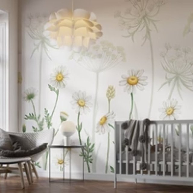 Cheerful Flower Wallpaper with Soft Hues for Any Room