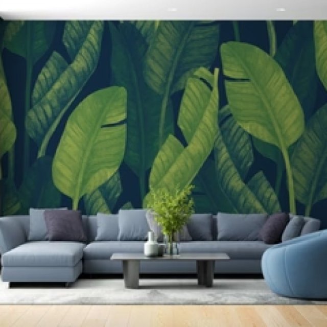 Deep Green Banana Leaf Wallpaper Mural - Tropical Jungle Vibes