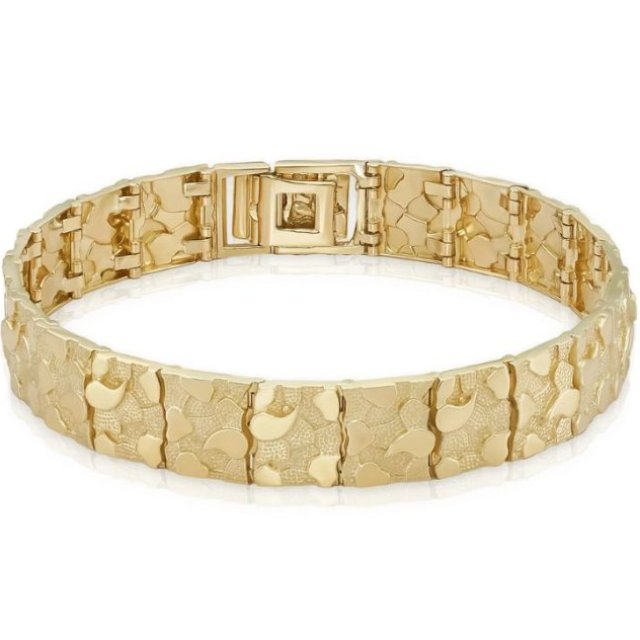 Stylish 10K Nugget Bracelet for Everyday Wear