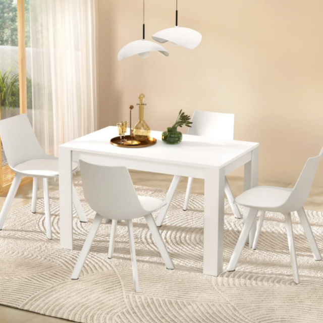 Artiss Dining Table & 4 Chairs Set - Modern White Outdoor Design