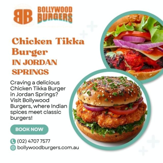 Enjoy the Best Chicken Tikka Burger in Jordan Springs | Bollywood Burgers