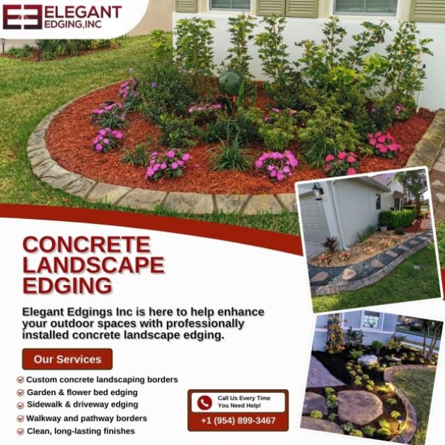 Concrete Curb Landscape Edging In Melbourne, FL