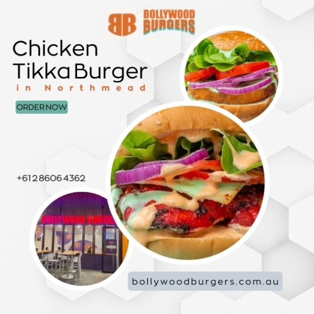 Best Chicken Tikka Burger in Northmead | Bollywood Burgers Sydney