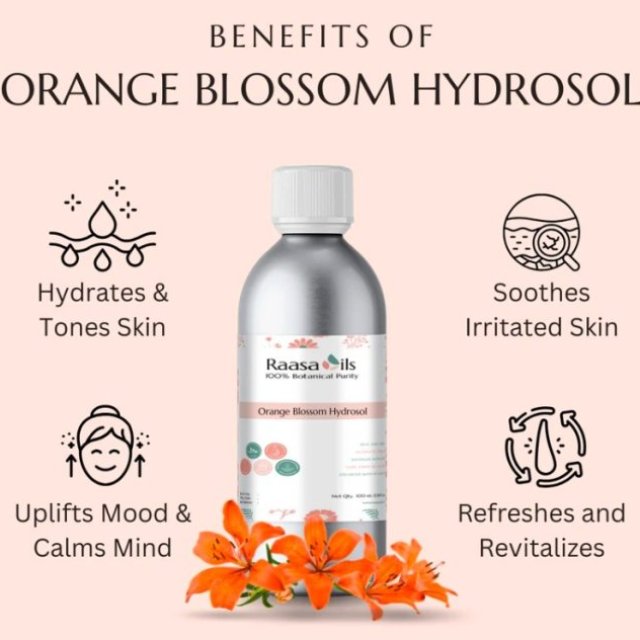 Orange Blossom Hydrosol for Skin & Hair | Pure Floral Water - Raasa Oils