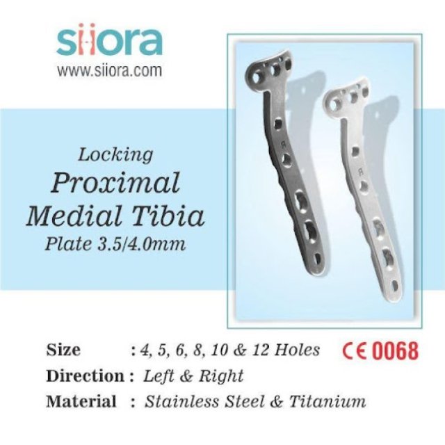 Locking Distal Tibia Plate 3.5/4.0 mm Medial (without tab)
